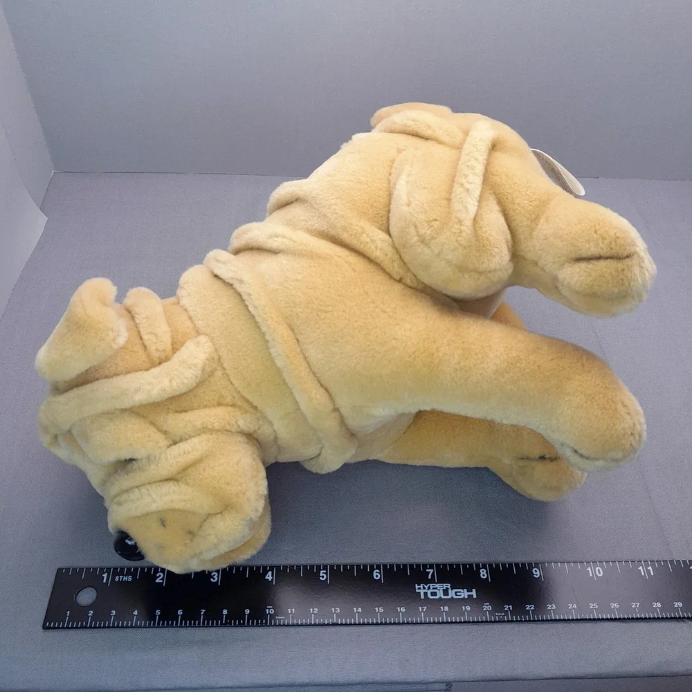 Market Identity Shar Pei Dog Plush Stuffed Animal Tan Wrinkled Puppy 10 Inch
